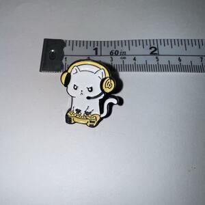 Cat With Headphones Pin Brooch